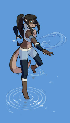 Finally  binged-watched season 3 and 4 of Korra and HOO BOY did that show ramp it up to 11 or what? Also here&rsquo;s femotter as a cutie waterbender.