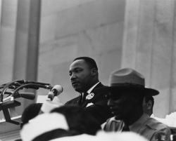 retrocampaigns: Speakers and Musicians at the March on Washington  Of all speakers, none was more memorable than Martin Luther King, Jr., who delivered his famous “I Have a Dream” speech during the program (transcript here).The still photo at the