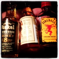 Birthday presents from my friends! #21 #birthday #alcohol #fireball #whiskey #love #rum #friends