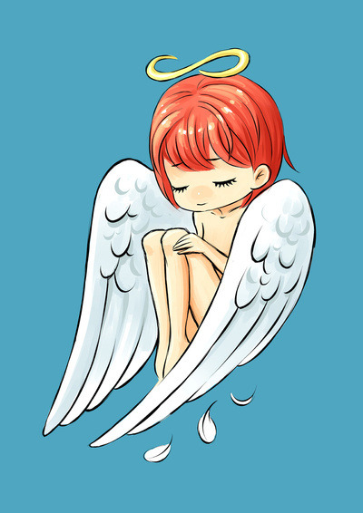 atinyartist:  Little Angel Art Print by Freeminds | Society6 on We Heart It. http://weheartit.com/entry/42005430