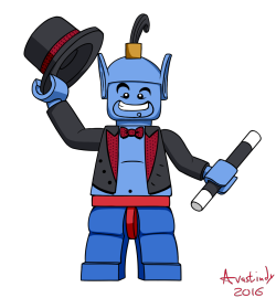 avastindy:  Here’s Genie from the Upcoming Disney - Lego Minifigure set. I wanted to play around with his costume, so I chose it from the Disneyland Stage show version. Genie © Disney 