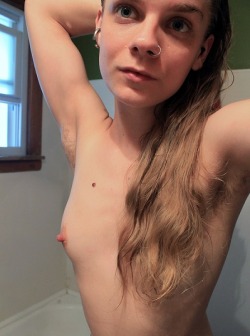 jfjfr33:  thisishairy: My favorite submitter! Blonde, amazing blue eyes &amp; gorgeous hairy armpits (and not only)!  MmmmLove her armpits .. can I lick them baby  Ummmm tasty armpits 