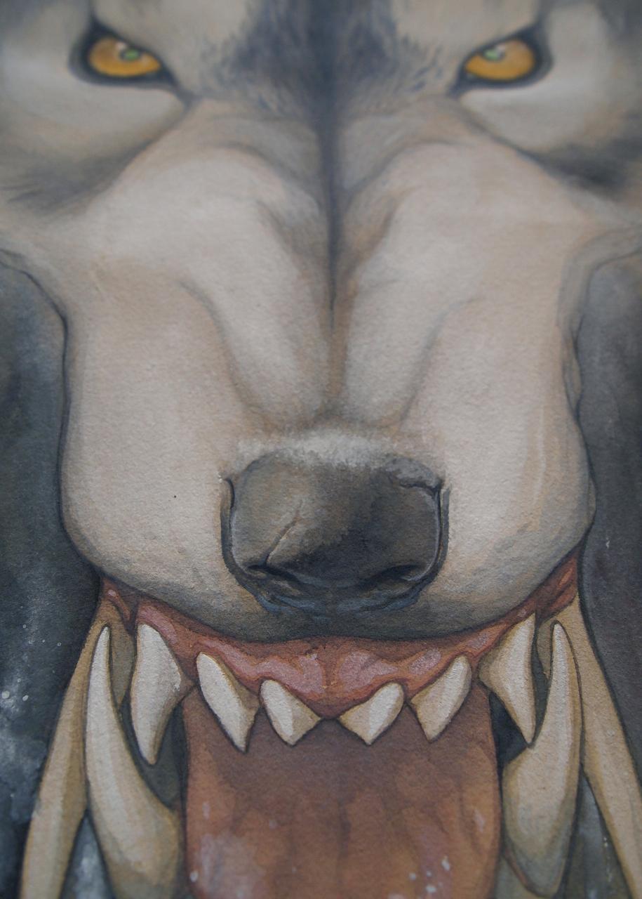 xombiedirge:  Ode to a Mountain Dog by Patrick Awa 9.25” X 21” Watercolor on