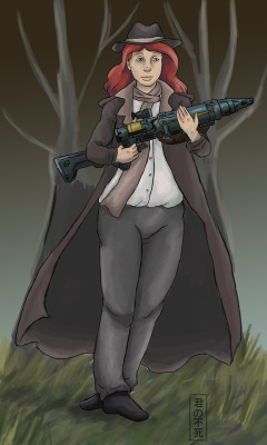 coffeecogs: yourundead: Art trade wtih @coffeecogs of their Fallout OC Sil.  Sil! she looks awesome! You did the gun so well! I’m terrible at weapons I need more practice there. The colours in this are lovely, thank you!! ^^ 