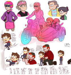 notllorstel:  More thoughts on relativity falls that I had to draw out. GruntyMabel owning a motorbike, wicked.Grenda and Candy as grannies, these are not sweet old ladies.Stanfords huge crush on Dan, yeeeeeep.