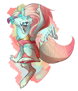 vivziepop:  razzzifer:  A gift for the coolest sister ever, Hope you like it Viv!  AHHHH such a pretty Jay done by my insanely talented little sister! Seriously you guys think i’m good, she’s way better then I was at her age! haha &lt;333I love it