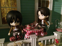  RivaMika Nendoroid Theater: After Training  &ldquo;&hellip;care for some tea, brat? A pastry, perhaps?&rdquo; &ldquo;&hellip;&rdquo; &ldquo;&hellip;Mikasa?&rdquo; &ldquo;&hellip;I&rsquo;m still traumatized by that two-wheeled mechanical horse. Please