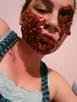 What happens when my mom toys with Halloween makeup on me. 