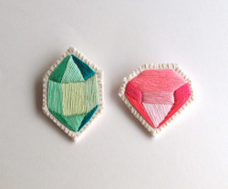  Embroidered gem brooches by An Astrid Endeavor on Etsy 