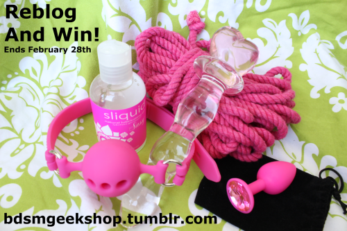 bdsmgeek:  s-xkitten:  pinkkittenprincess:  bdsmgeekshop:BDSMGeek’s Valentines Giveaway!Just reblog to win! I will be announcing a winner on February 28th!THE CAPTION MUST REMAIN WITH THIS POST!!!!Prize pack includes:1 x 30 ft/8 m Length of Custom