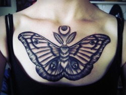 fuckyeahtattoos:  my first tattoo. Polyphemus Moth done at Fish Ladder Tattoo in Lansing, MI