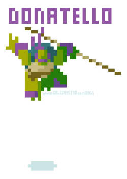 8x8pixels:  Pixel Art Donatello from waaaay