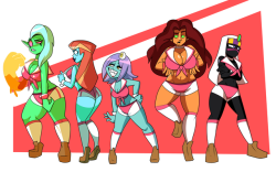 official-shitlord: the new boobies waitress staff doesnt look too thrilled space babes~ ;9