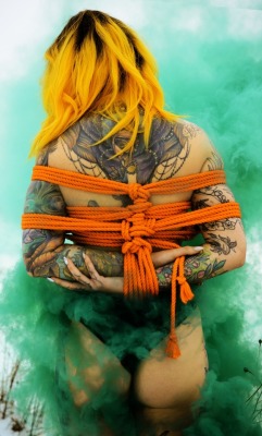 haggardnhowling:Elle munster with rope work by @tieduptee    Halifax nova scotia.