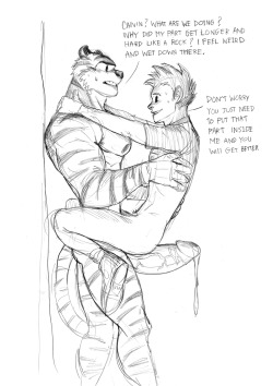 ephorox:  Anxious Hobbes  © Characters from Calvin and Hobbes 