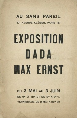 Miss-Catastrofes-Naturales:  Max Ernst Exposition Dada, París 