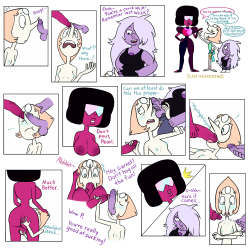 saltinedreams:  Originally this was just that 2nd drawing of Pearl receiving a pearl necklace while showing her pearly whites and getting hot goop shot all over her pearl, but then I added more stuff. Also on a semi-related note, I’d be up for hearing