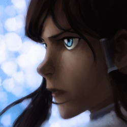 bryankonietzko:  It has been ages since I’ve had the time and energy to mess around with any digital painting, either on the Cintiq or the iPad. When I was digging around old files last night I came across a barely-started portrait attempt of Korra