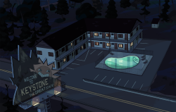 stevencrewniverse:  A selection of Backgrounds from the Steven Universe episode: Keystone Motel Art Direction: Jasmin Lai Design: Steven Sugar and Emily Walus Paint: Amanda Winterstein and Ricky Cometa 