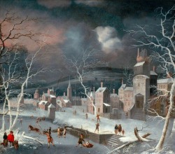 centuriespast: Dutch Snow Scene with Skaters Jan Griffier I (c.1645–1718) Merchant Adventurers’ Hall 