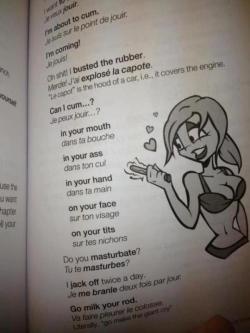 trainingmygirl:  girl, maybe we should start practicing our French  Where can I find this book?