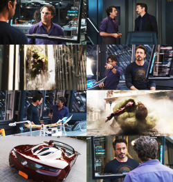 technicalthinker:  The Avengers Screencaps | Tony Stark + Bruce Banner 