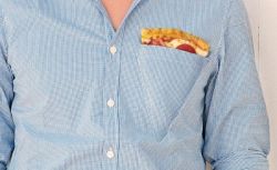 neon-moth:  Ezra Koenig signature “Pizza Pocket” button up collared shirt. (Limited edition) from American Apparel