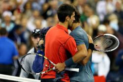 rafaelnadalfans:  What was Novak Djokovic whispering?  Rafael Nadal: “He said I played amazing and I deserved to win.” 