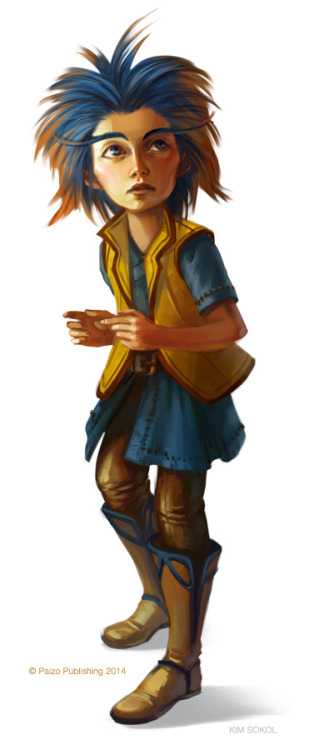 kimsokol:  A gnome from Occult Mysteries.  How often do you get to paint blue and orange hair?  (NOT OFTEN ENOUGH.) 