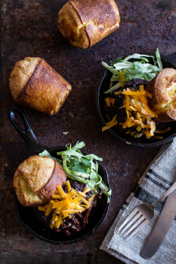 do-not-touch-my-food:  BBQ Beer Pulled Chicken with Cheddar Corn Popovers