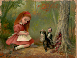 contemporary-artist-gallery: Mark Ryden Fetal Trapping in Northern California 2006 9 x 12 in / 23 x 30.5 cm Oil on Wood 