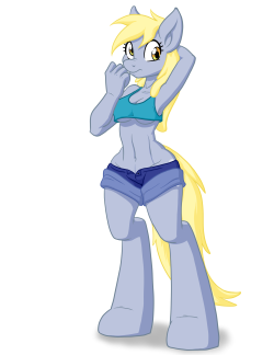 inkwellaa:  Derpy Ditzy Muffin Cute anthro Derpy pony, she turned out really well, and will be used for further arts as well! Commissioned by La   ;‘9
