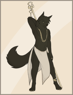 badlegion: Rilohn, Prince to the throne of Anur-Kaya That’s his official title, anyway. Now lined and colored because he wouldn’t let me do just one. That fur must get hot in the desert.   Mmnf~