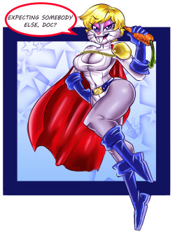 Well, yeah. I wanted to do a Life swap of bugs bunny and power girlBut instead I just draw Bugs as Power Girl.I got inspired on 4chan post at /co/ bugs bunny thread. &mdash;&mdash;&mdash;&mdash;&mdash;&mdash;&mdash;&mdash;&mdash;&mdash;&mdash;&mdash;&mdas