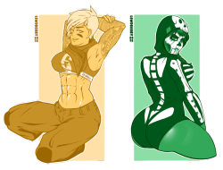 lewdberrydraws:  Next two of the monochrome series. Included couples pic and individual pinups.