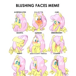 taqibun:I did flutters cuz shes really cute in face blushes ( but not cute as pinkie :^)) so enjoy blushing fluttershy’s&lt;3!