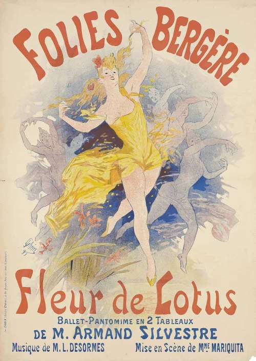 blondebrainpower:Folies-Bergère Ballet Pantomime “Fleur de Lotus,” By Jules Chéret, 1893 