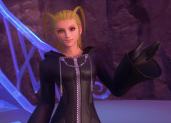khfriendlyreminders:  khfriendlyreminders: So I’m extracting frames from Kh III trailers for reasons and I wanted to share this all with you cause it looks like Larxene is presenting some sort of product as a sales pitch. I find it amusing. E Feel free