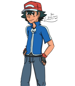dragoniss:  Made a doodle comic on Ash’s new outfit. God he looks hot…oops did I say that out loud. 