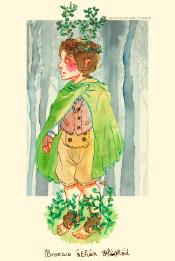 cross-mountain:   &ldquo;Frodo undertook his quest out of love—to save the world he knew from disaster at his own expense, if he could&quot;  - J.R.R. Tolkien, The Letters of J.R.R. Tolkien  A tribute to Frodo Baggins in watercolors because my love