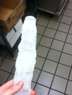 doctor-daddy:  you-are-deceptively-complex:  shapesondaroof:  somethingredneck:  poco-loki:  bitemycolossalmetalass:  soulgems:  sO I WAS AT WORK GETTING PIZZA DOUGH FROM THE FREEZER AND THIS GIANT PIECE OF ICE FALLS ON ME SO I PICK IT UP AND WITHOUT