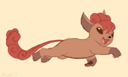 tasteslikeanya:  Had some time to do some animation for fun, tonight. Always wanted to animate a vulpix! Forgot the white chest. Genetic variation. 