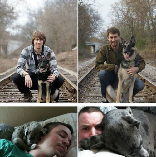 tastefullyoffensive:  Before and After Pictures of Animals Growing Up [via]Previously: Animals Using Other Animals as Pillows 