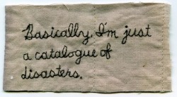 paintdeath: “Basically I’m just a catalogue of disasters.” Iviva Olenick, 2012 