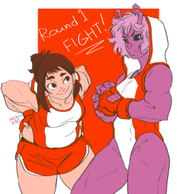nekokat42:bnha fighting girls au anyone?