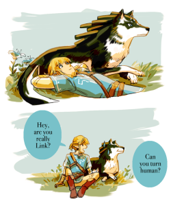 jhoca: link has questions for wolf link (part 1/2/3/4/5/6) I don’t even have the amiibo but I have so many questions for him…I wanna play with wolf link so ba d…btw I also edit music videos for zelda can you believe it look at this 