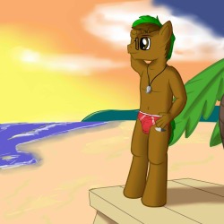 Shinning Star (I think that&rsquo;s his name) keeping a lookout on the beach in his pair of speedos. Pretty simple request, though trying to go back towards slightly more pony form.  May have made the thighs a bit to long, but eh, still trying to find