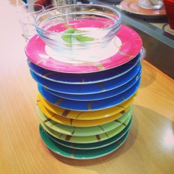 That #sushi train stack #fatties @ckrystisk @rollw_thepunches #instafood #instafat