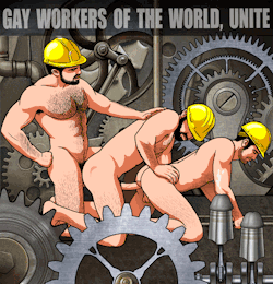 watchman145: dalelazarov:  It’s a Gay Propaganda Poster Pin-Up by Alessio Slonimsky! This is the 10th entry in the Homoerotic Gay Propaganda Poster Pin-Up Challenge :)  Kool  Double piston