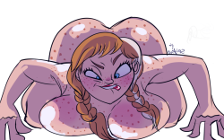 ssjred: saysunnyjay:  Some more Disney SMut, This time of Princess Anna from Frozen, because as hot (or cool am I right?) Elsa is, we shouldn’t forget her younger sister. XD Honestly though, I Wanted to draw some freckled boobs and ass and… she just